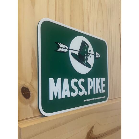 MASS PIKE Turnpike Authority Road Sign Highway Interstate Travel Massachusetts - Picture 2 of 2